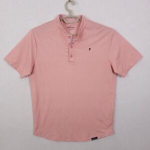 Primo Golf Polo Mens Medium Pink Speckled Mandarin Collar Performance Shirt